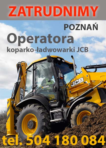 Zatrudnimy Operatora koparki JCB Poznań